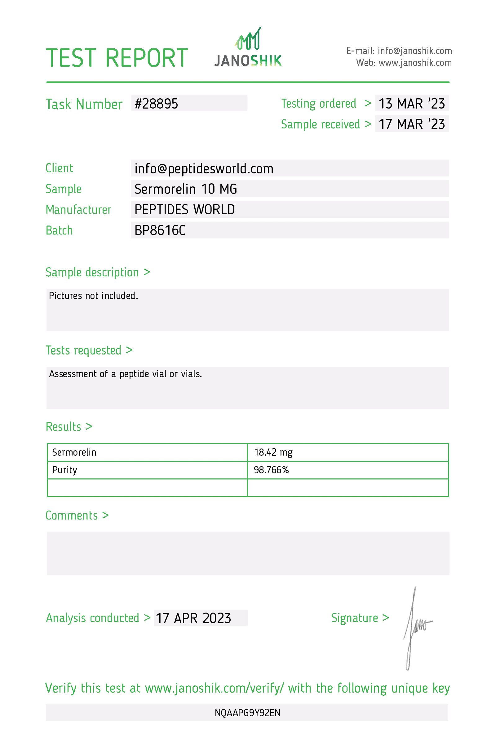 Sermorelin Test